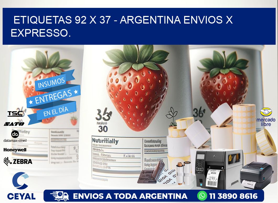 ETIQUETAS 92 x 37 - ARGENTINA ENVIOS X EXPRESSO.