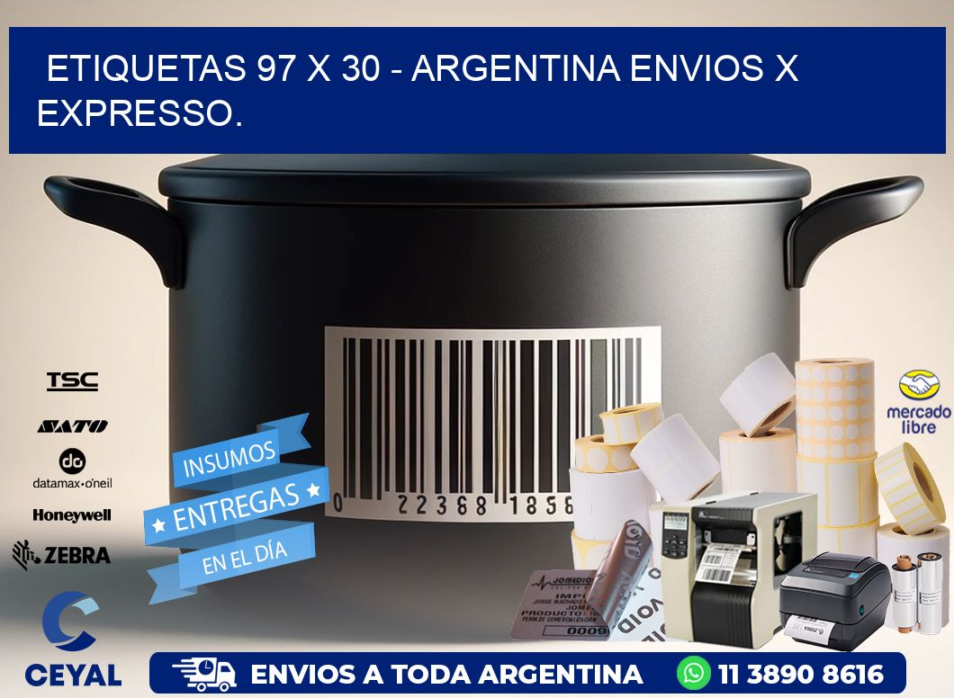 ETIQUETAS 97 x 30 - ARGENTINA ENVIOS X EXPRESSO.