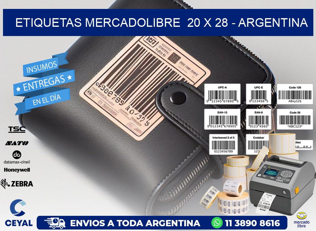 ETIQUETAS MERCADOLIBRE  20 x 28 - ARGENTINA