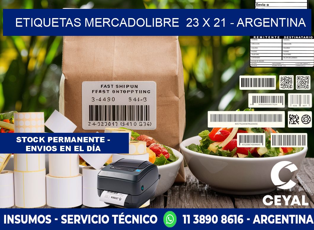 ETIQUETAS MERCADOLIBRE  23 x 21 - ARGENTINA