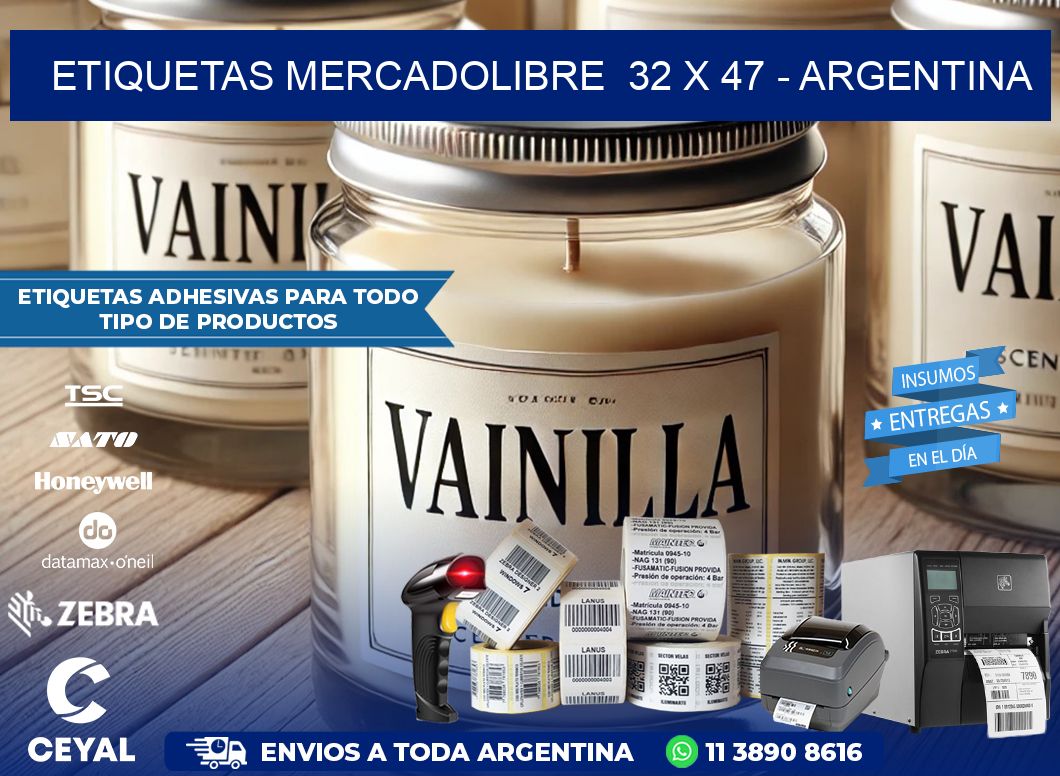 ETIQUETAS MERCADOLIBRE  32 x 47 – ARGENTINA