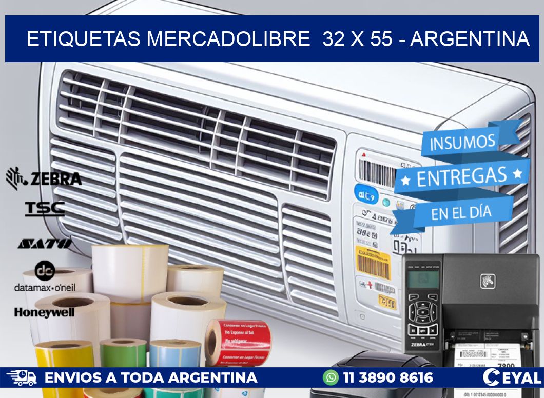 ETIQUETAS MERCADOLIBRE  32 x 55 - ARGENTINA