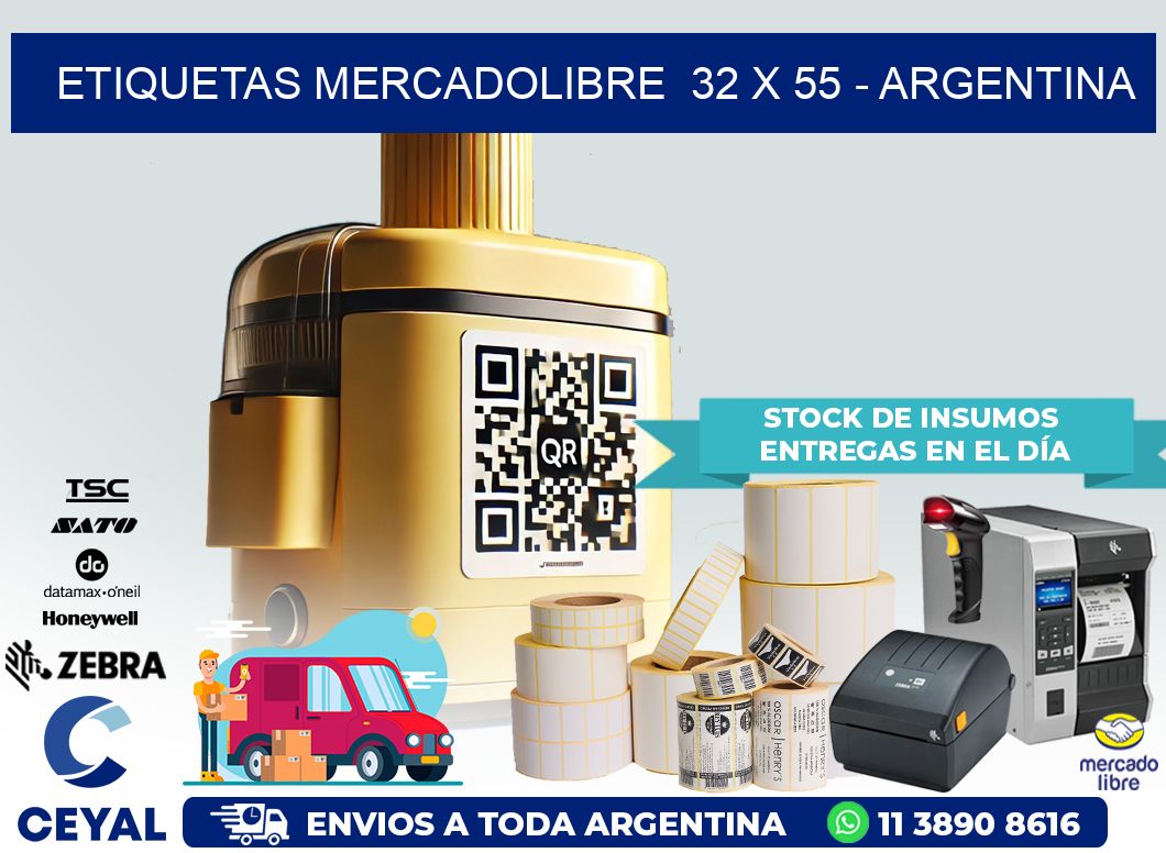 ETIQUETAS MERCADOLIBRE  32 x 55 – ARGENTINA