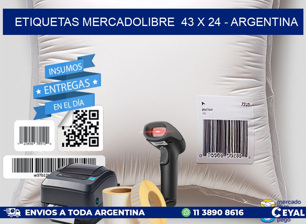 ETIQUETAS MERCADOLIBRE  43 x 24 - ARGENTINA