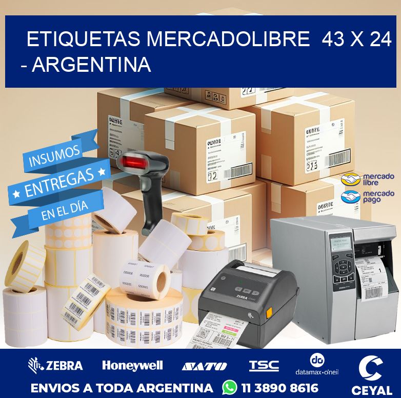 ETIQUETAS MERCADOLIBRE  43 x 24 - ARGENTINA