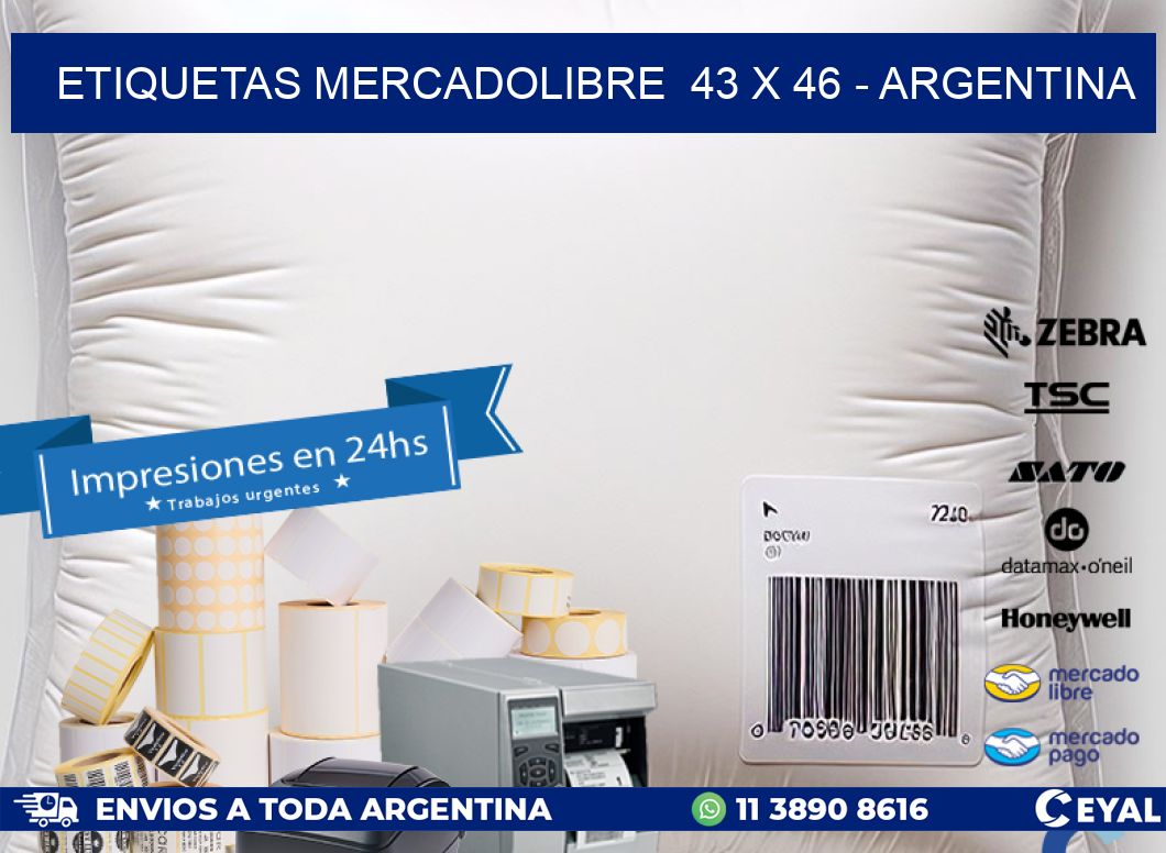 ETIQUETAS MERCADOLIBRE  43 x 46 - ARGENTINA