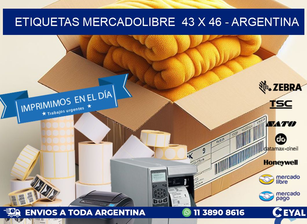 ETIQUETAS MERCADOLIBRE  43 x 46 - ARGENTINA