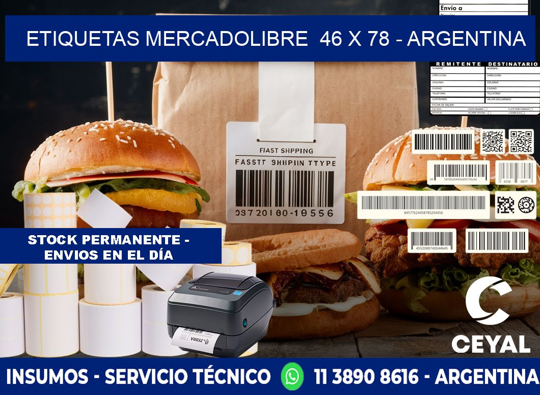 ETIQUETAS MERCADOLIBRE  46 x 78 - ARGENTINA