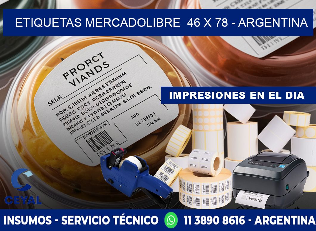 ETIQUETAS MERCADOLIBRE  46 x 78 - ARGENTINA