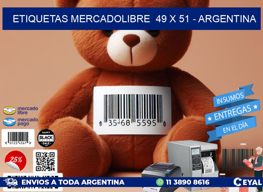 ETIQUETAS MERCADOLIBRE  49 x 51 - ARGENTINA