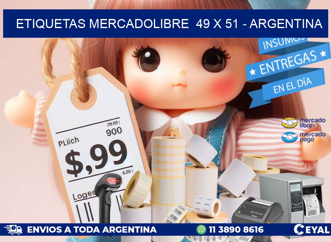 ETIQUETAS MERCADOLIBRE  49 x 51 – ARGENTINA