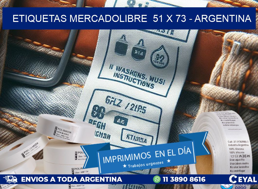 ETIQUETAS MERCADOLIBRE  51 x 73 - ARGENTINA