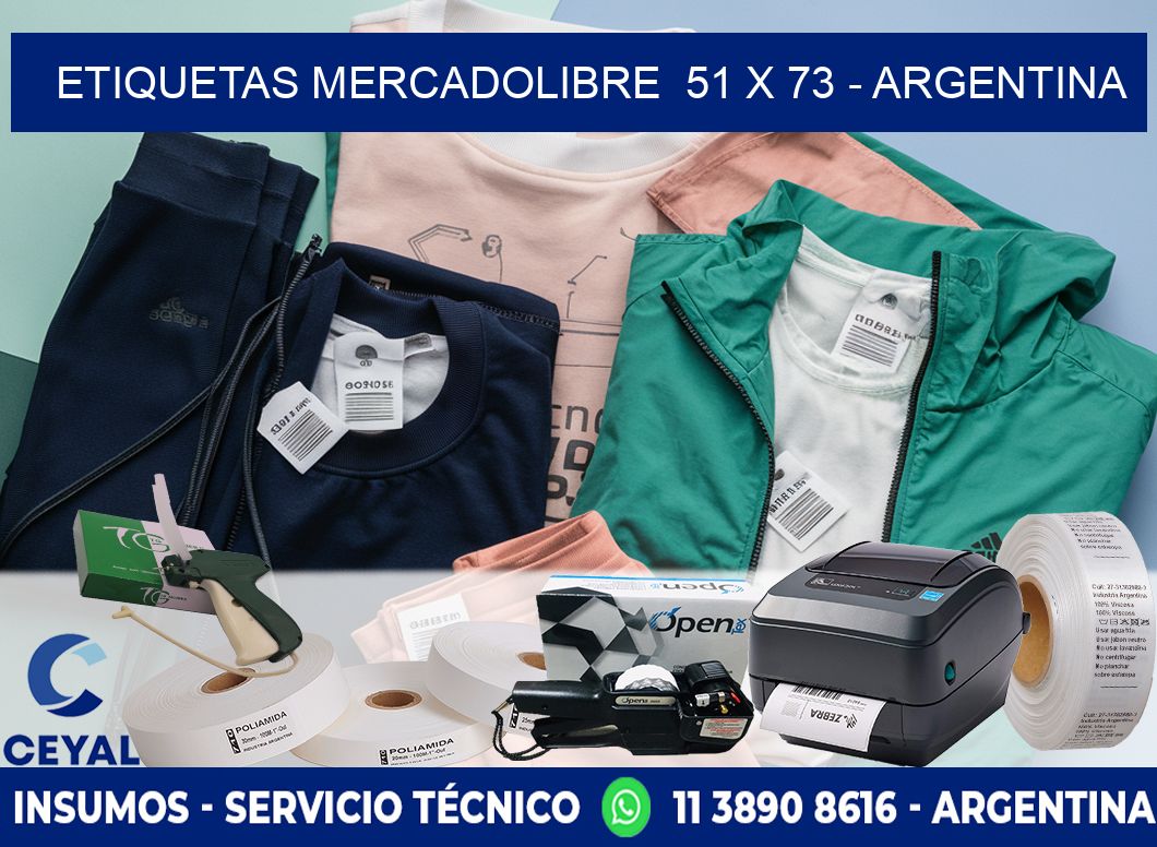 ETIQUETAS MERCADOLIBRE  51 x 73 - ARGENTINA