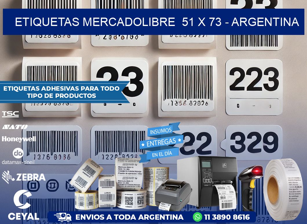 ETIQUETAS MERCADOLIBRE  51 x 73 - ARGENTINA