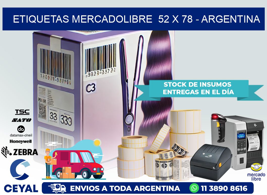 ETIQUETAS MERCADOLIBRE  52 x 78 – ARGENTINA