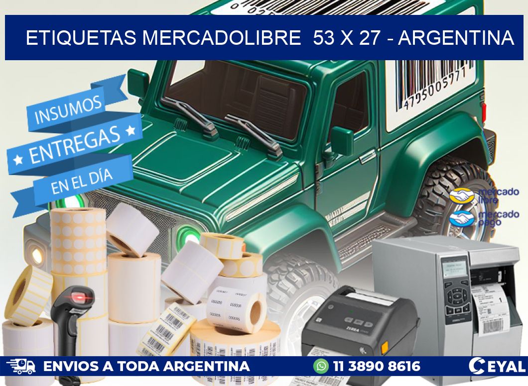 ETIQUETAS MERCADOLIBRE  53 x 27 - ARGENTINA