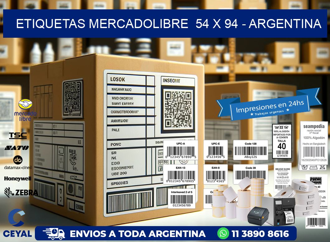 ETIQUETAS MERCADOLIBRE  54 x 94 – ARGENTINA