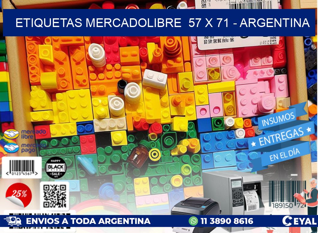 ETIQUETAS MERCADOLIBRE  57 x 71 - ARGENTINA