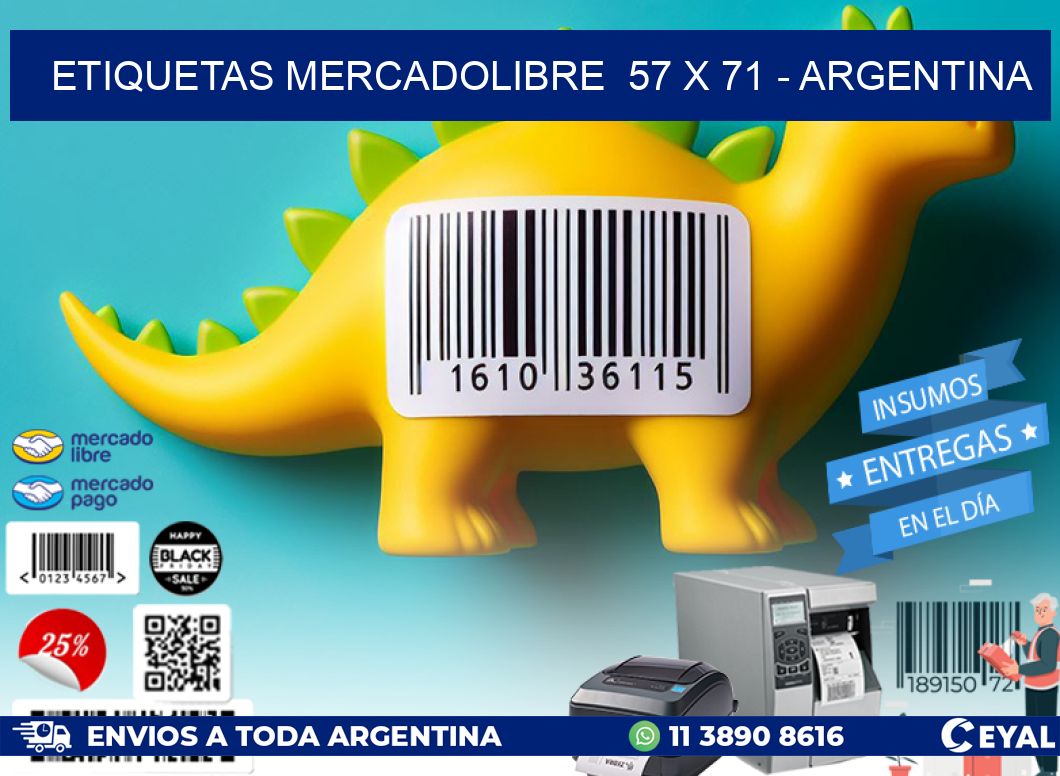 ETIQUETAS MERCADOLIBRE  57 x 71 - ARGENTINA