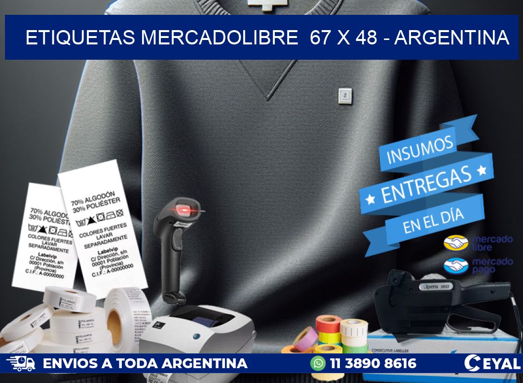 ETIQUETAS MERCADOLIBRE  67 x 48 – ARGENTINA