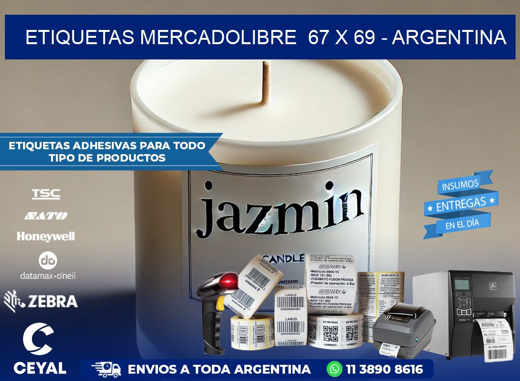 ETIQUETAS MERCADOLIBRE  67 x 69 – ARGENTINA