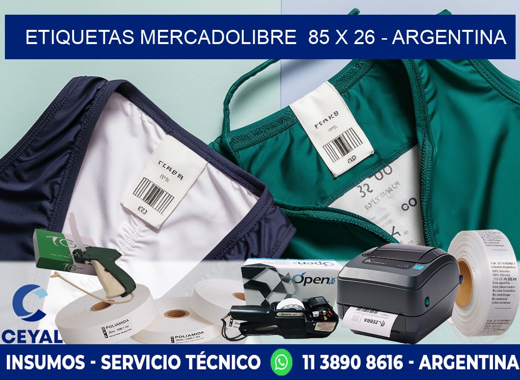 ETIQUETAS MERCADOLIBRE  85 x 26 - ARGENTINA